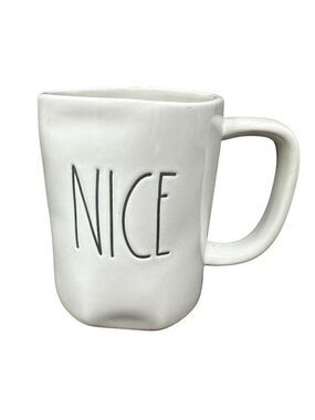 Rae Dunn Santa NICE Mug Large Coffee Cup Ceramic Magenta LL Farmhouse Gift 16oz